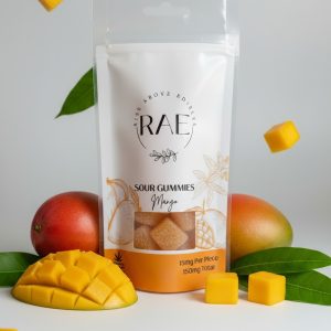 canna sour gummies mango (10 x pack) 15mg per piece and 150mg total